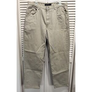 Calvin Klein Jeans Easy Fit Khaki Tan Denim Jeans Size 38 High Rise Logo Pockets